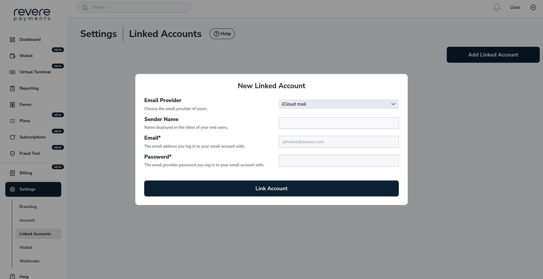 iCloud Email Provider Linked Account iCloud Email Provider Linked Account