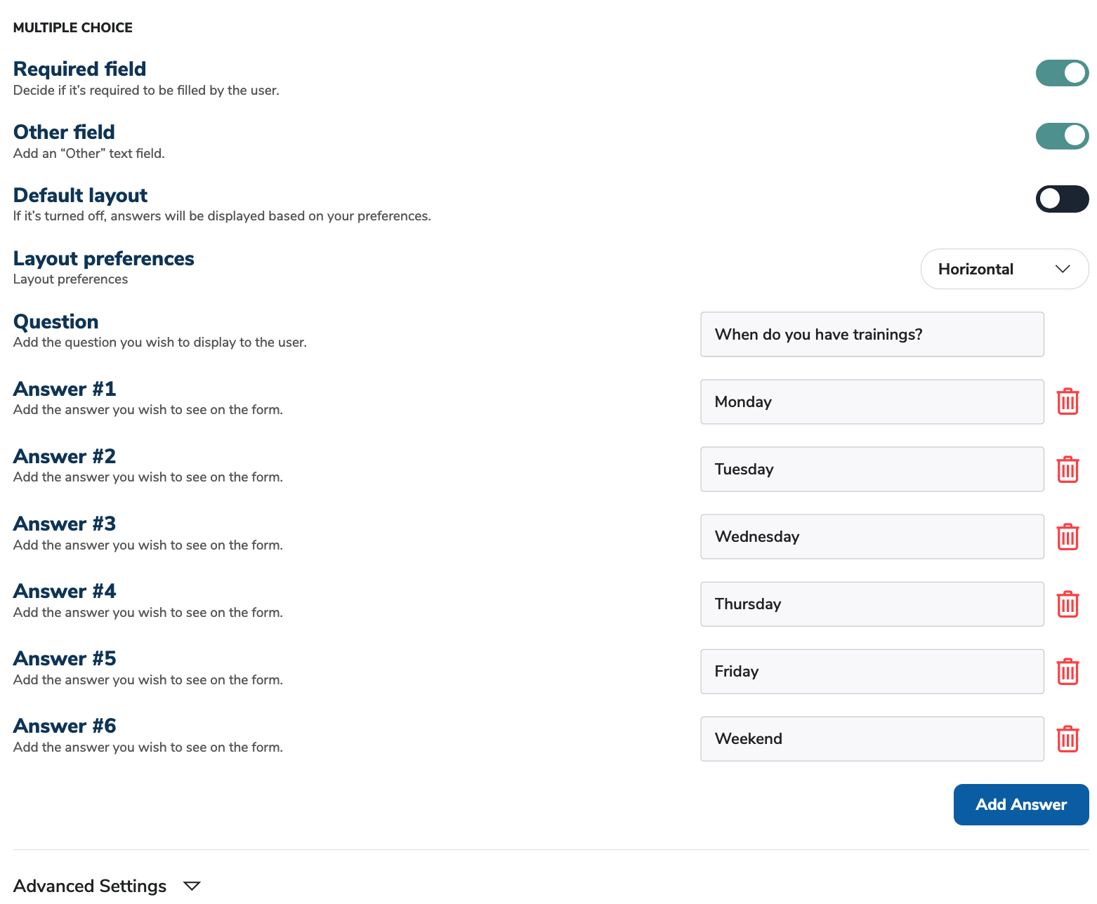 Forms Multiple Choice Block
